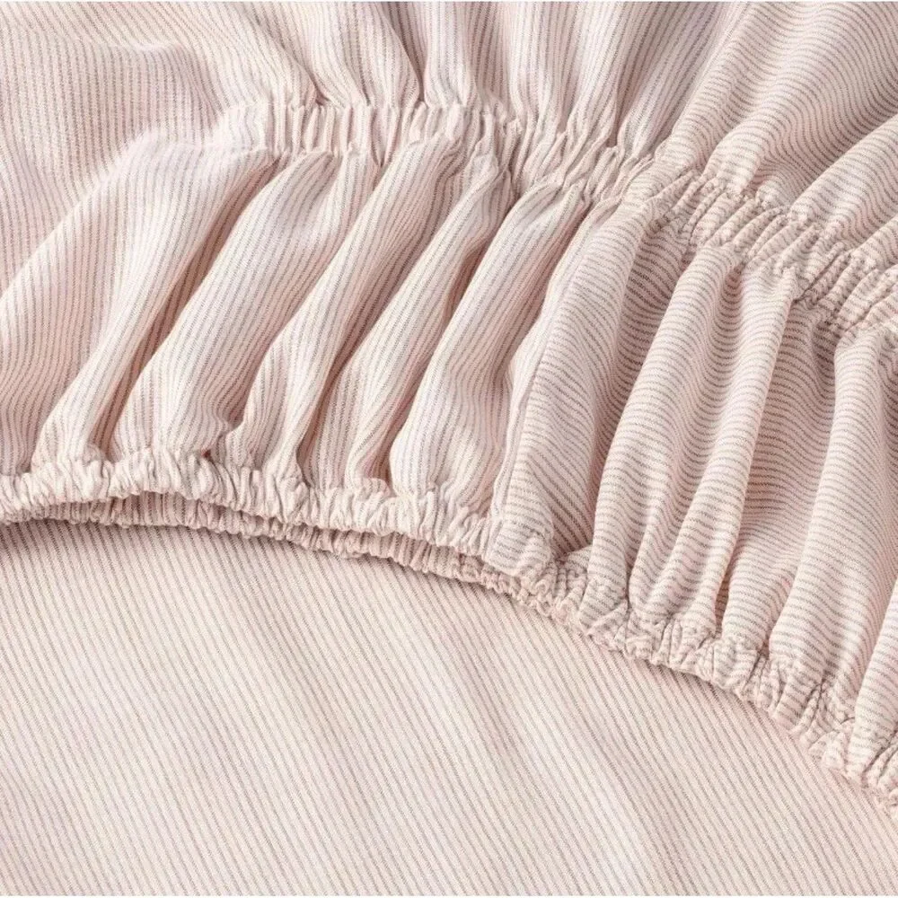 4pc King Micro Stripe Sheet Set Rust - Hearth & Hand with Magnolia. NWT.